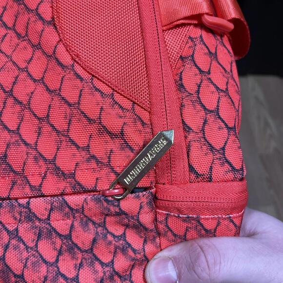 Sprayground Rython Backpack Red October Scale Pattern Bag - Picture 3 of 6